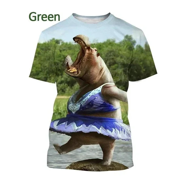 Funny Cartoon Hippo T-Shirt
