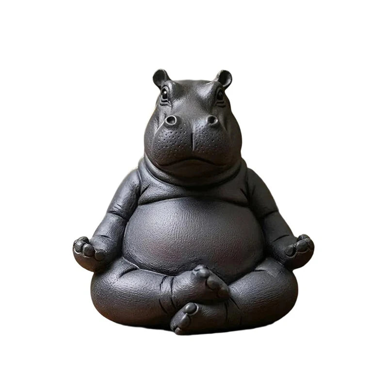 Yoga Hippo Statue