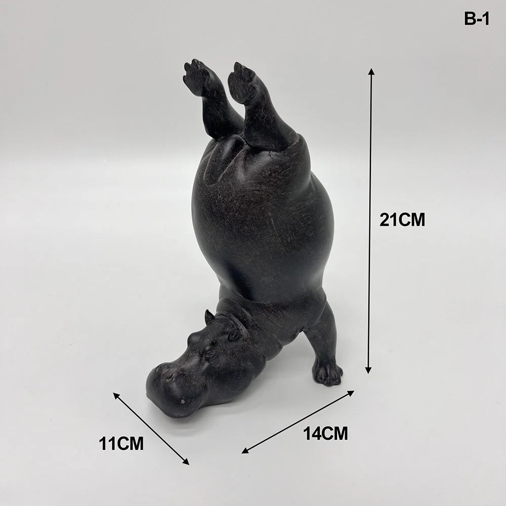 Hippo Headstand Statue – Yoga Pose Centerpiece