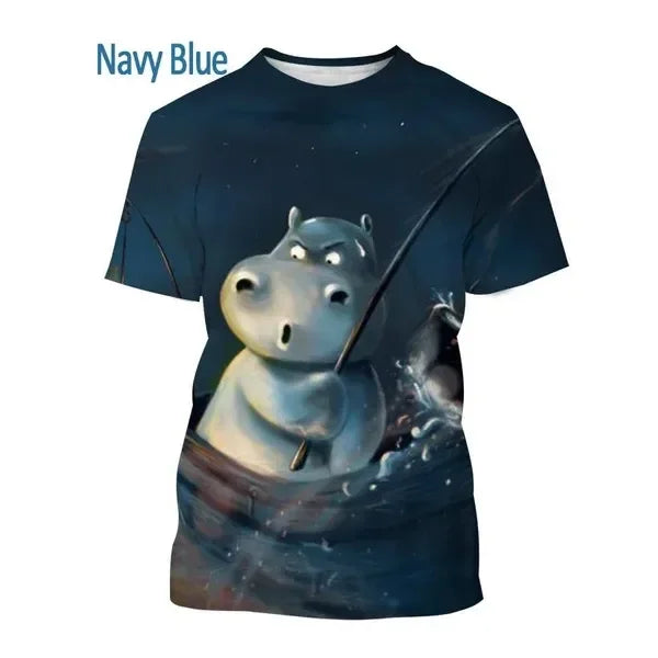Funny Cartoon Hippo T-Shirt