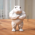 Buff Hippo Statue – Funny Desk Decor