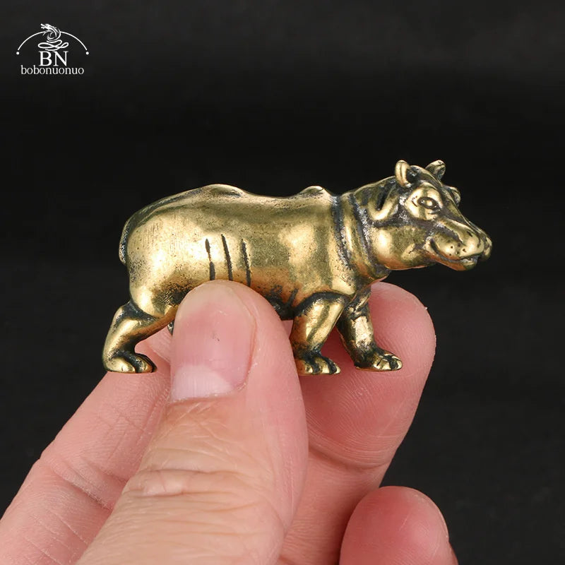 Copper Hippo Tea Pet Figurine