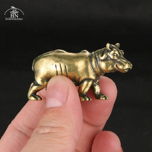 Copper Hippo Tea Pet Figurine
