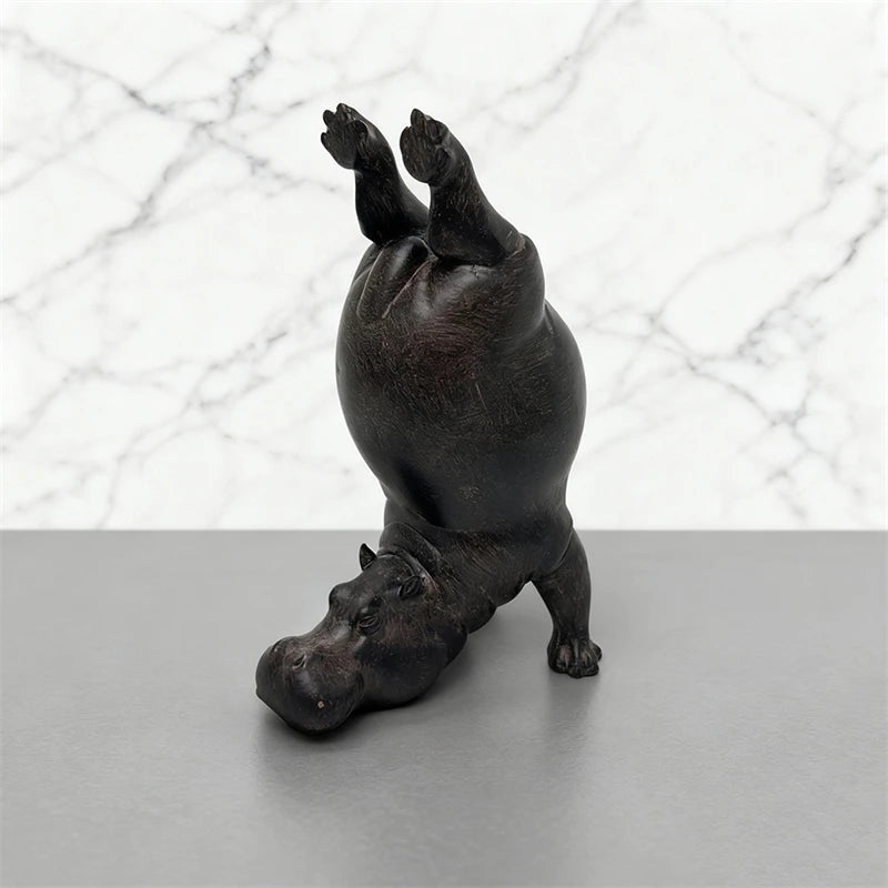 Hippo Headstand Statue – Yoga Pose Centerpiece
