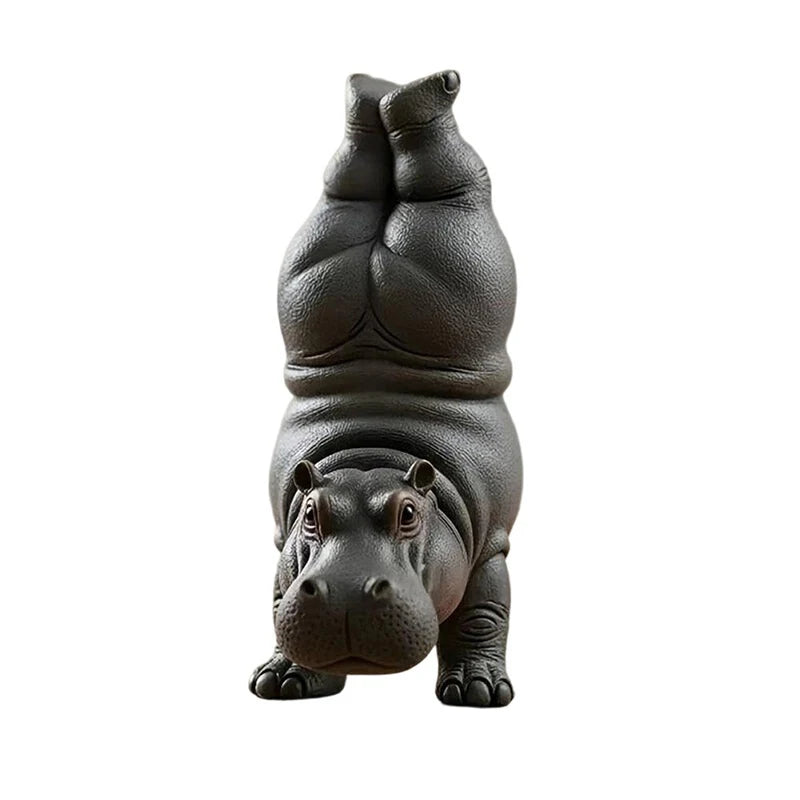 Yoga Hippo Statue