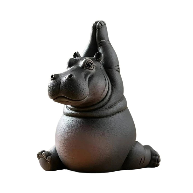 Yoga Hippo Statue