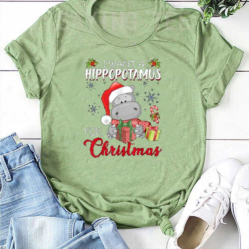 I Want a Hippopotamus for Christmas" T-Shirt