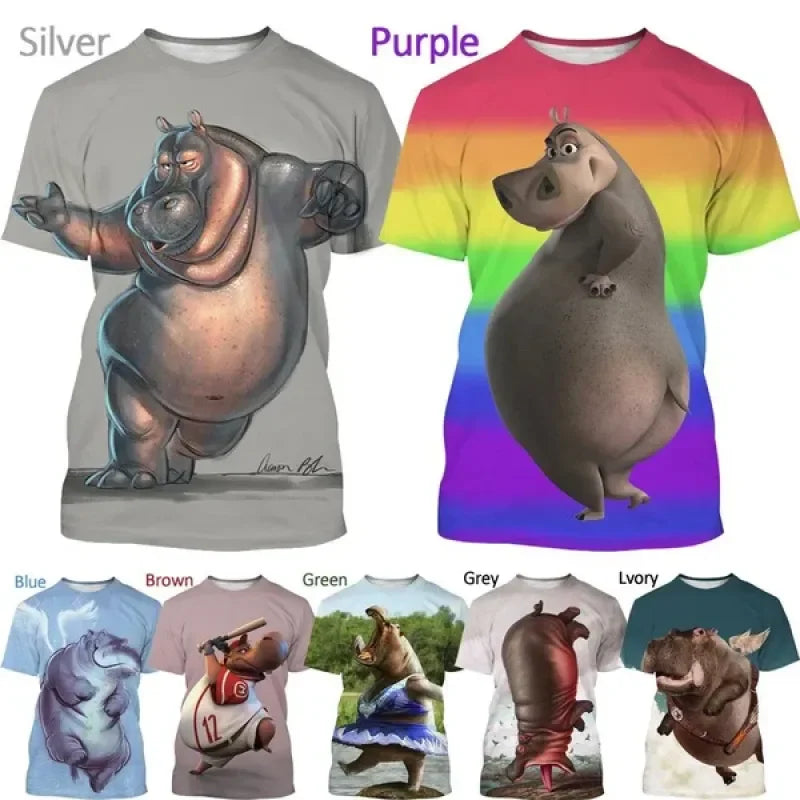 Funny Cartoon Hippo T-Shirt