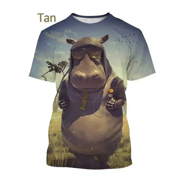 Funny Cartoon Hippo T-Shirt