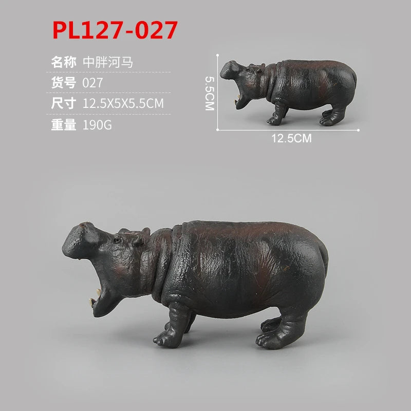 Realistic Hippo Family Figurine Set