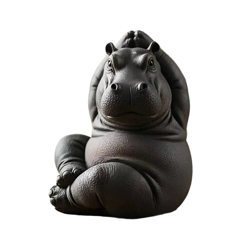 Yoga Hippo Statue