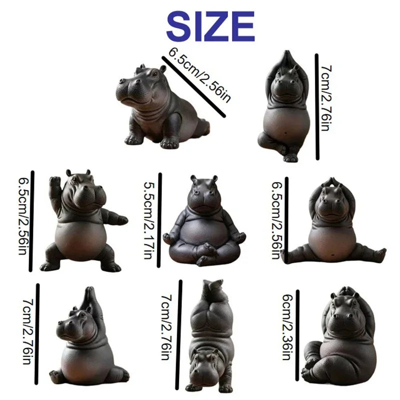 Yoga Hippo Statue