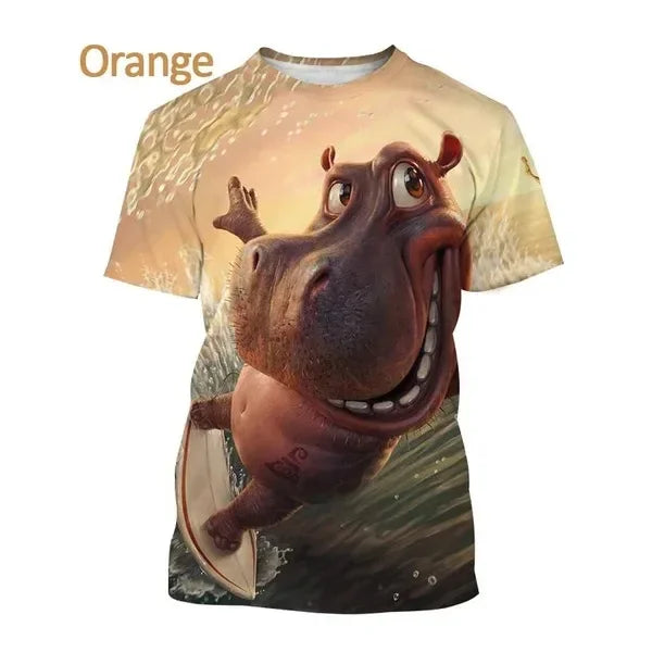 Funny Cartoon Hippo T-Shirt