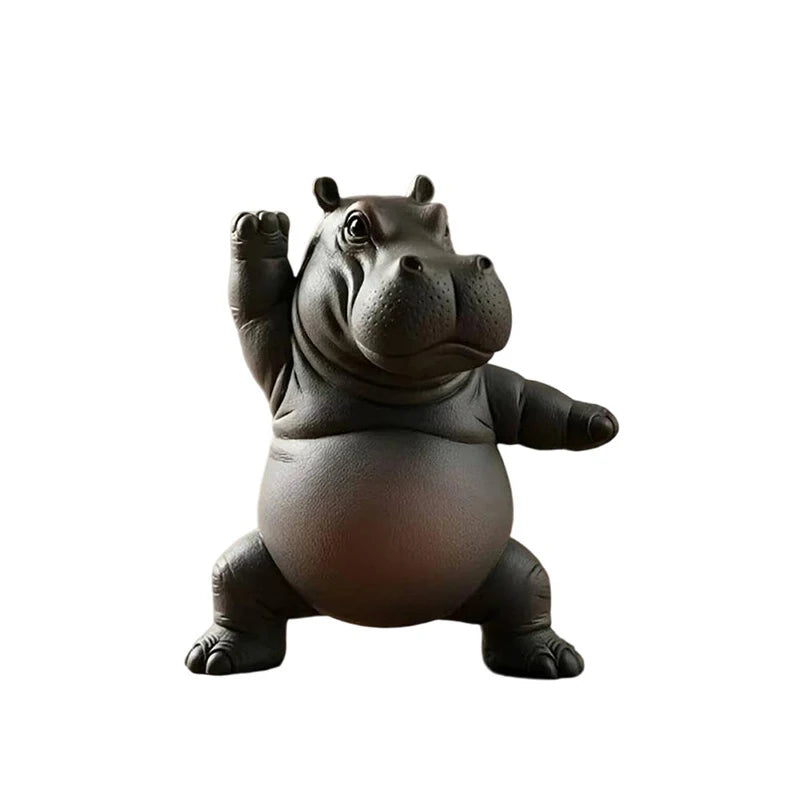 Yoga Hippo Statue