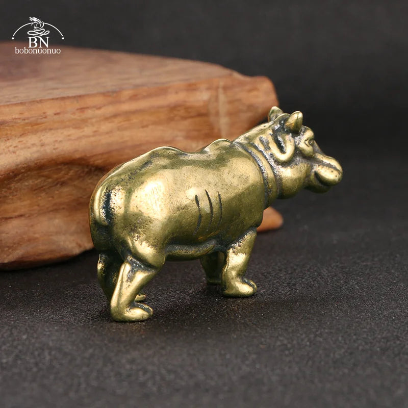Copper Hippo Tea Pet Figurine