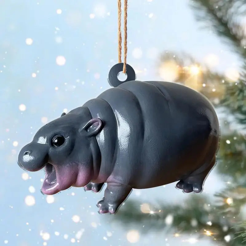 Moo Deng Baby Hippo Resin Figurine