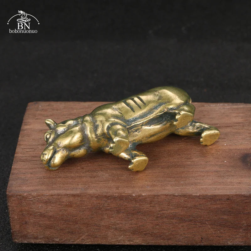 Copper Hippo Tea Pet Figurine