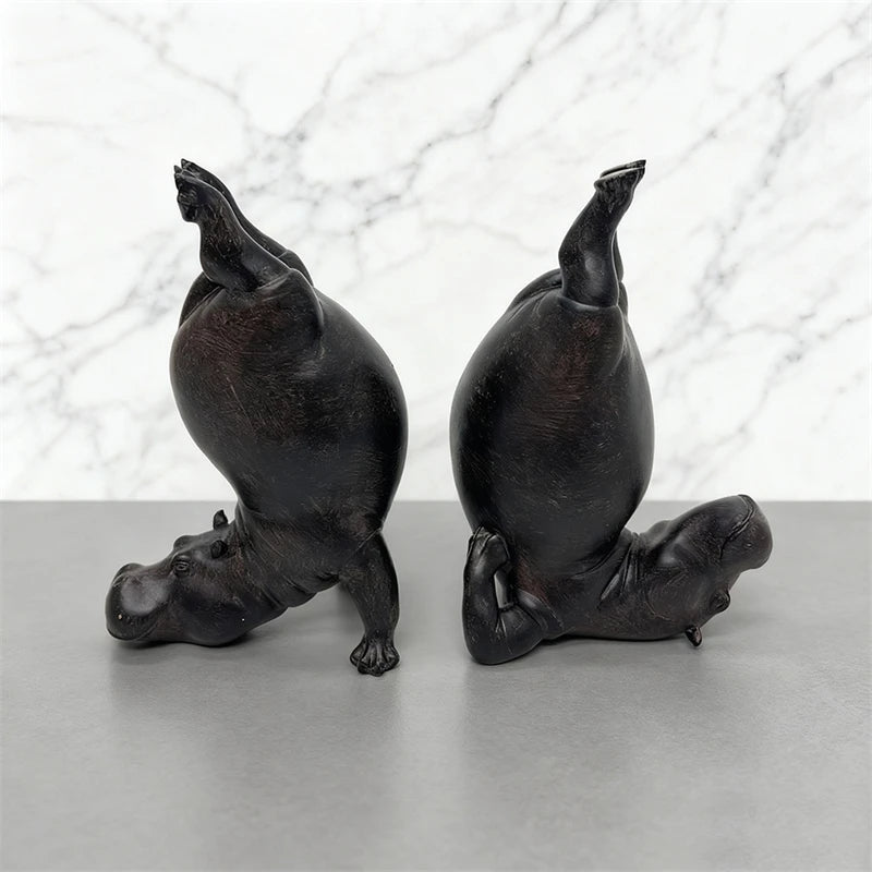 Hippo Headstand Statue – Yoga Pose Centerpiece
