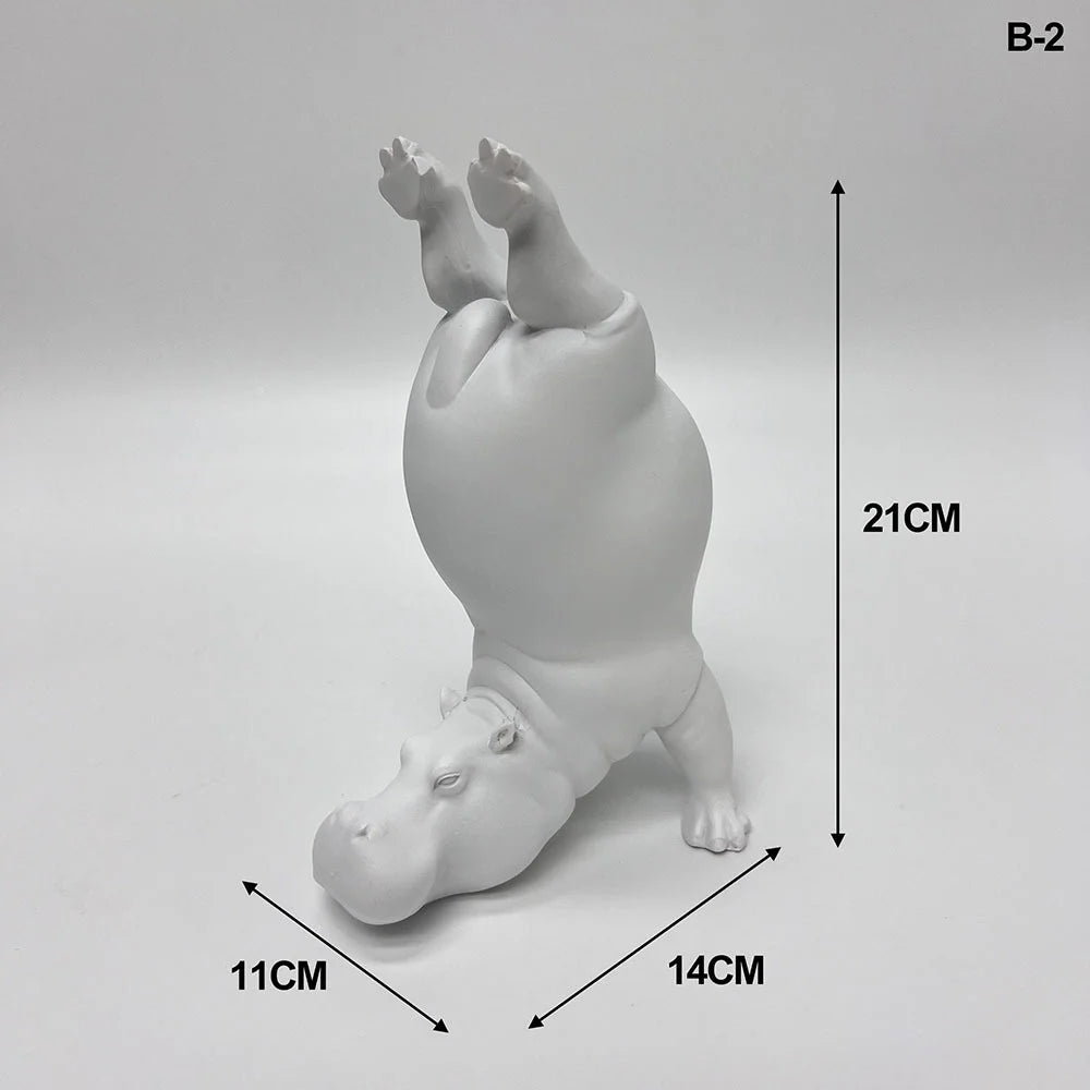 Hippo Headstand Statue – Yoga Pose Centerpiece