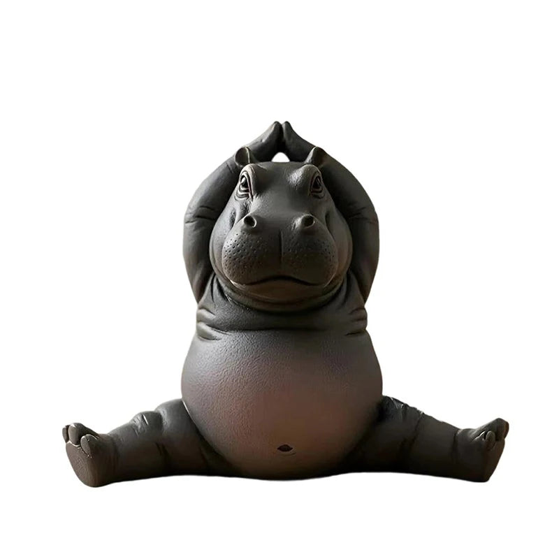 Yoga Hippo Statue