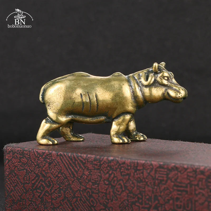 Copper Hippo Tea Pet Figurine