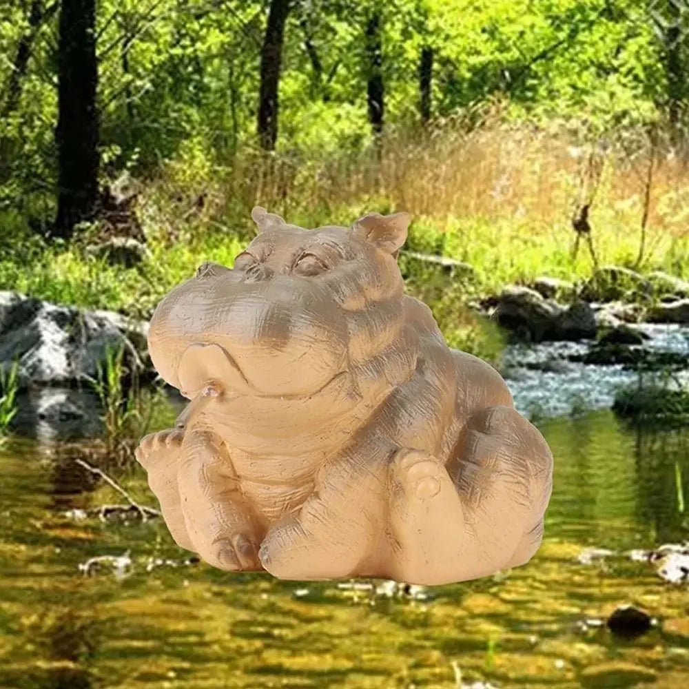 Hippo Pond Spitter Statue
