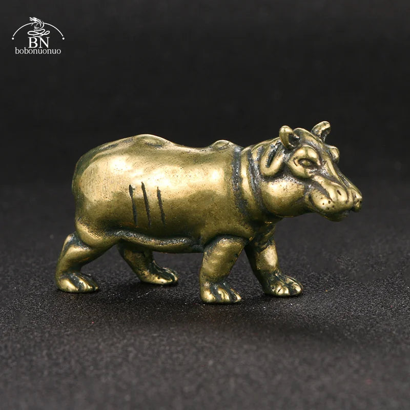 Copper Hippo Tea Pet Figurine